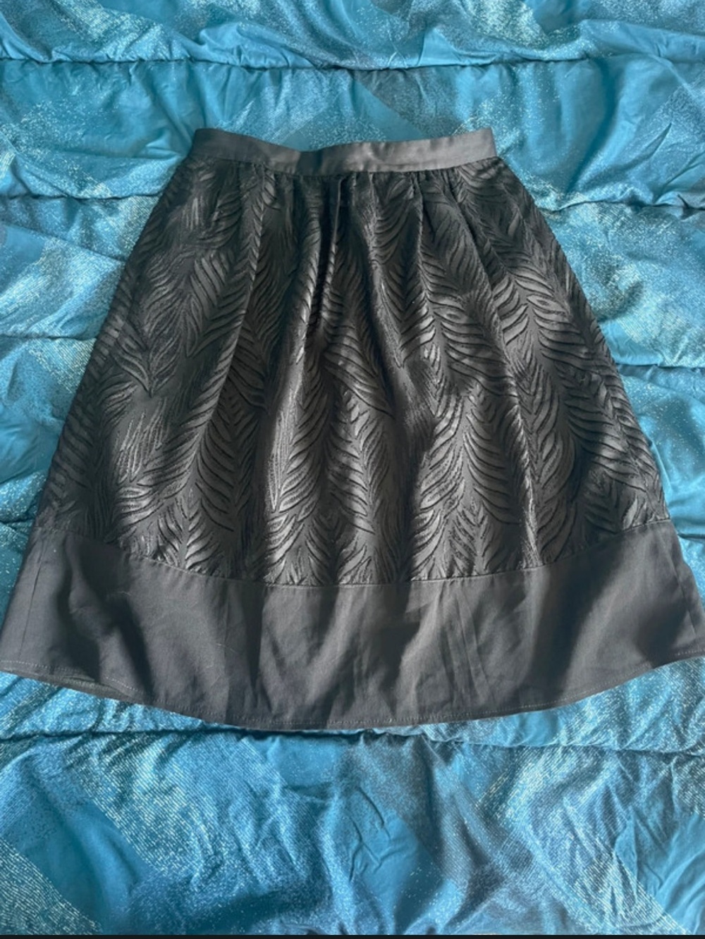 J. Crew Botanical Leaf Textured A-Line Skirt Size 2